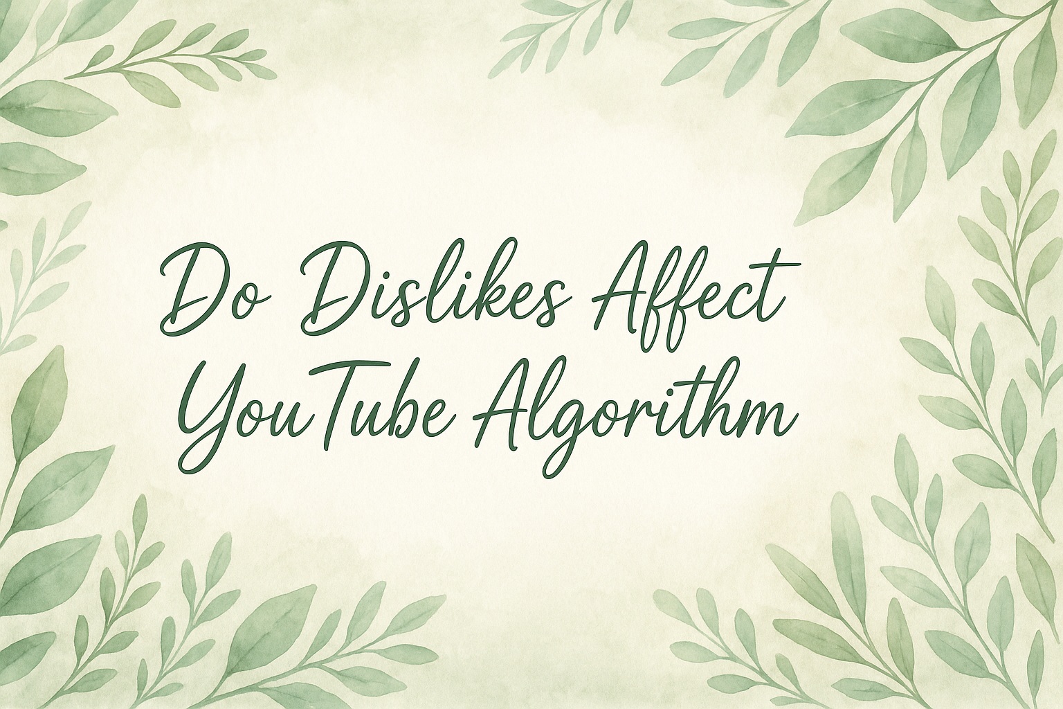 Do Dislikes Affect Youtube Algorithm